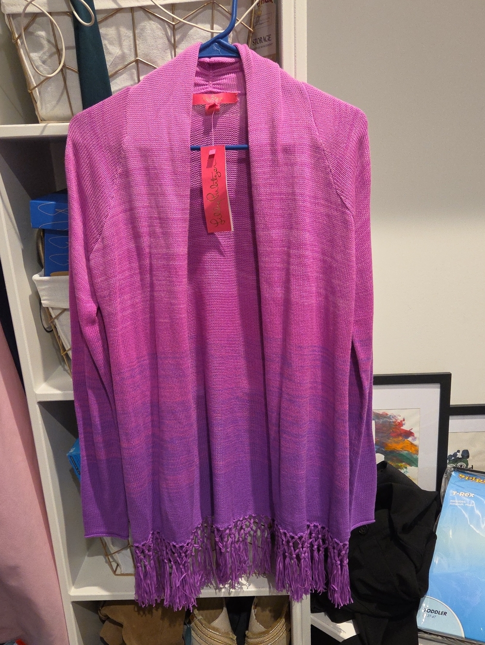 Lilly Pulitzer Tatum Pink Purple Ombre Orchid Oasis New Cardigan Sweater $138 Xs